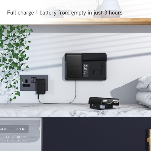 VAX ONEPWR™ 4.0Ah Dual Battery + Dual Bay Charger Kit, Genuine Vax Parts, Fast-Charging, 3 Year Guarantee