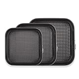 Limnyves 3Pcs/Set Square Shape Cake Tins Non Stick Baking Bake Trays Pan Carbon Steel Kitchen Suppli