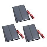 6V 1W Polycrystalline Solar Panel with 30cm Cable DIY Science Projects, Outdoor Garden Lights, and Experiments(3PCS)