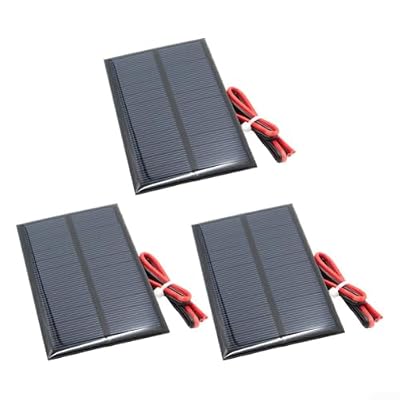 6V 1W Polycrystalline Solar Panel with 30cm Cable DIY Science Projects, Outdoor Garden Lights, and Experiments(3PCS)