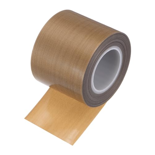 Image of HARFINGTON Fabric PTFE Tape Roll, 2 inch x 33ft High Temperature PTFE Adhesive Tape 0.18mm Thickness for Vacuum Sealer Machine Hand Sealers, Brown