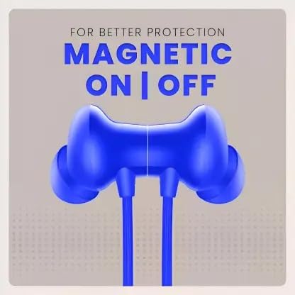 Image of Bluetooth Wireless Neckband Earphones, Silicone, Magnetic Closure, Multi-Device Support,T60 Bullet Bluetooth (Blue)