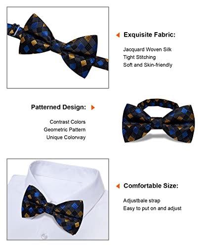 Image of YourTies Bow Ties for Men Pretied Bowties Solid Color Satin Bow Tie Formal Business Tuxedo Wedding Party Prom