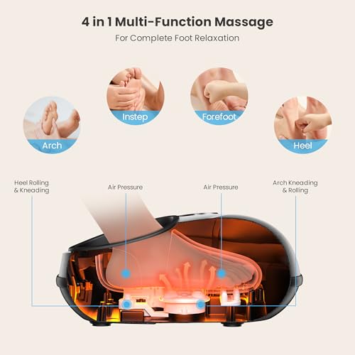 Image of COMFIER HSA Eligible Shiatsu Foot Massager Machine with Heat, FSA Foot Massager for Neuropathy Plantar Fasciitis, Deep Kneading Feet Massager with Heat,Up to Size 13, Father's Day Gift for Dad