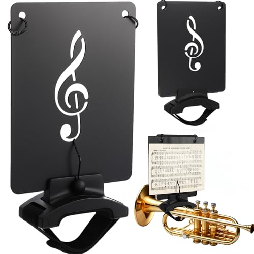 Feifeiya - Juego de 3 liras de trompeta con carpeta de partituras, banda de marcha ajustable para...