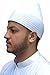 TheKufi White Semi-Rigid Soft Handcrafted Tall Naqshbandi Tariqah Sufi Muslim Nakshibendi Kufi Hat (L)