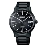 SRPJ15 Automatic Watch for Men - Presage Collection - Rich Black Patterned Dial - Stainless Steel, Black Ion Finish - Water-Resistant 50M
