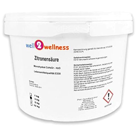 well2wellness Zitronensäure Pulver Monohydrat E330 Lebensmittelqualität 3,0 kg Cover