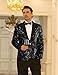 COOFANDY Men Shiny Sequin Tuxedo Shawl Lapel Dinner Wedding Stage Host Jacket Black