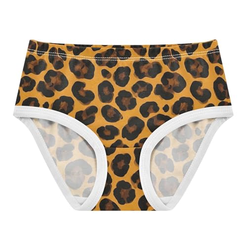Black Brown Leopard Spots Yellow Panties for Girl Toddlers Underwear Floral Cotton Fun Print Kids Briefs Undies 2t