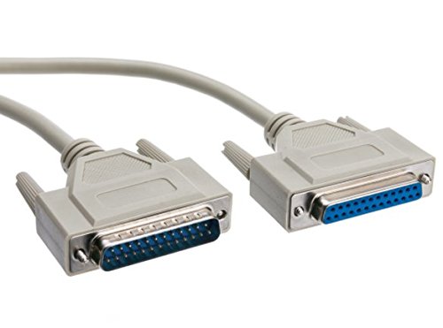AYA 3Ft (3 Feet) DB25 Male to Female M/F IEEE-1284 Extension Parallel Cable UL Certified