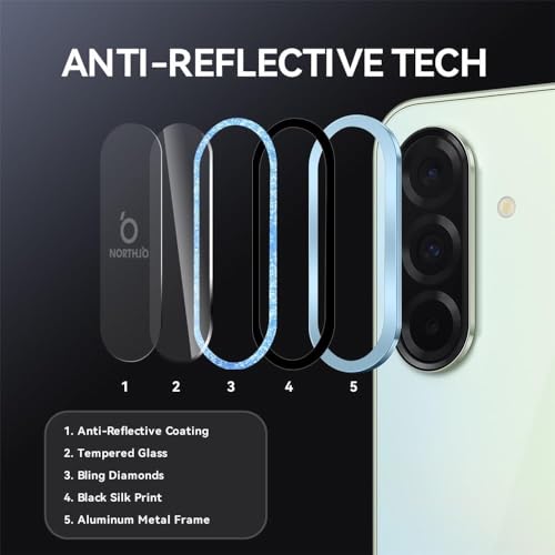 Image of FabeKee Tempered Glass Camera Lens Protector For 9H Hardness, Full Coverage Anti Scratch Camera Metal Ring (For realme 16 pro plus /Blue)