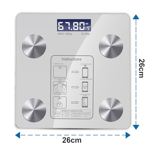 Pèse-personne numérique intelligent Bluetooth avec analyse de composition corporelle pour salle de bain - 7