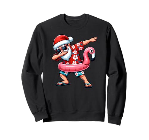 Dabbing Santa Christmas in July Hawaiian Xmas Dab Boys Men Sweatshirt