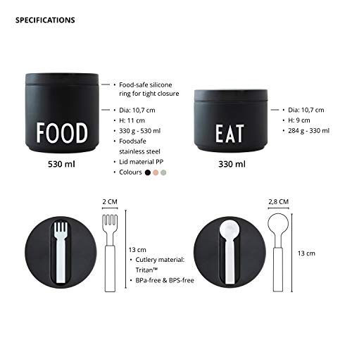 Design Letters Thermo Lunchbox | Handige broodtrommel en Thermo containers voor Baby's, Kids en Volwassenen - Perfect voor Onderweg en Camping | Yoghurt beker | Inclusief Vork en Lepel | 330 ml - Image 5