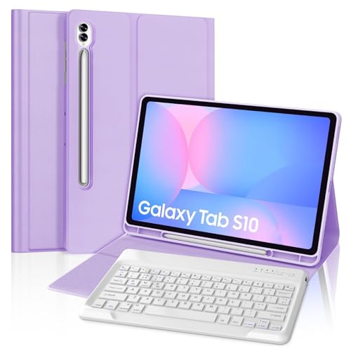 Image of Keyboard Case for Samsung Galaxy Tab S10 Ultra / S9 Ultra / S8 Ultra 14.6 inch, Smart Magnetic Detachable Wireless Bluetooth Keyboard, Slim Protective Folio Case with S Pen Holder, Auto Sleep /Wake