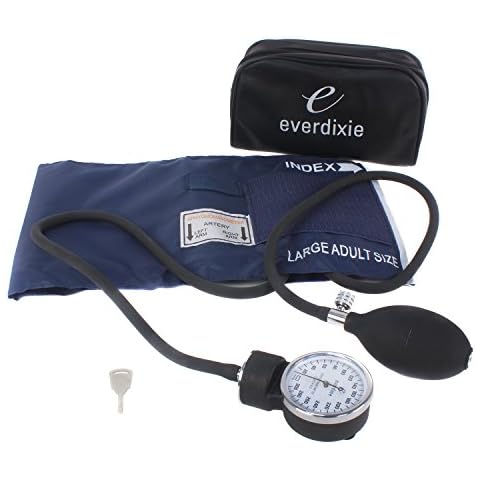 Dixie EMS Aneroid Sphygmomanometer, Manual Blood Pressure Monitor with Cuff, Carrying Case and Calibration Key - Size (13.5” – 20”) Cover