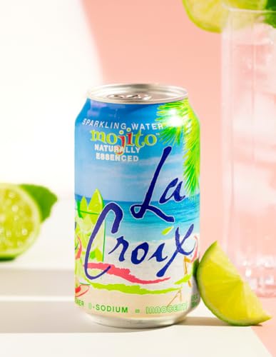 La Croix Naturally Essenced | 0 Calorie | 0 Sweetener | 0 Sodium | Mojito Sparkling Water 355ml (Pack of 12)