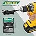 GRENPRO 19 Pcs Flexible Drill Bit Extension Kit, Includes 2 Pcs 105° Right Angle Drill Attachment, 3 Pcs Rotatable Socket Adapter, 10+2 Pcs Screwdriver Bits & Bendable Extension for Tight Spaces
