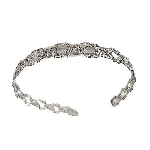 KAJYLFAST Handmade Fried Dough Twists Braid Alloy Hair Band Vintage Headband Clip
