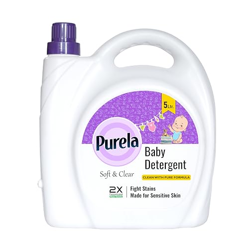 Image of Purela Baby Laundry Detergent 5L | Pediatrician-Tested, Hypoallergenic for Newborns | Stain & Odor Removal | Gentle on Sensitive Skin & Cloth Diapers