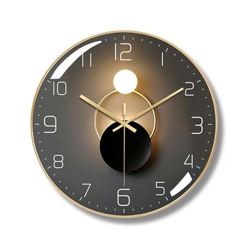 Ergocar Horloge Murale Art Déco Moderne en Métal Silencieuse et sans Tic-tac, Adaptée au Salon, Chambre à Coucher, Salle D'étude, Bureau