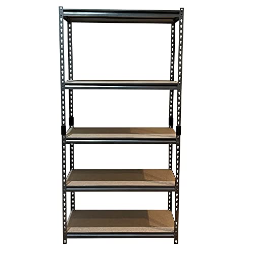 Juggernaut Storage 5 Tier Shelf Rack Organizer, Garage & Kitchen Pantry Shelves, Black