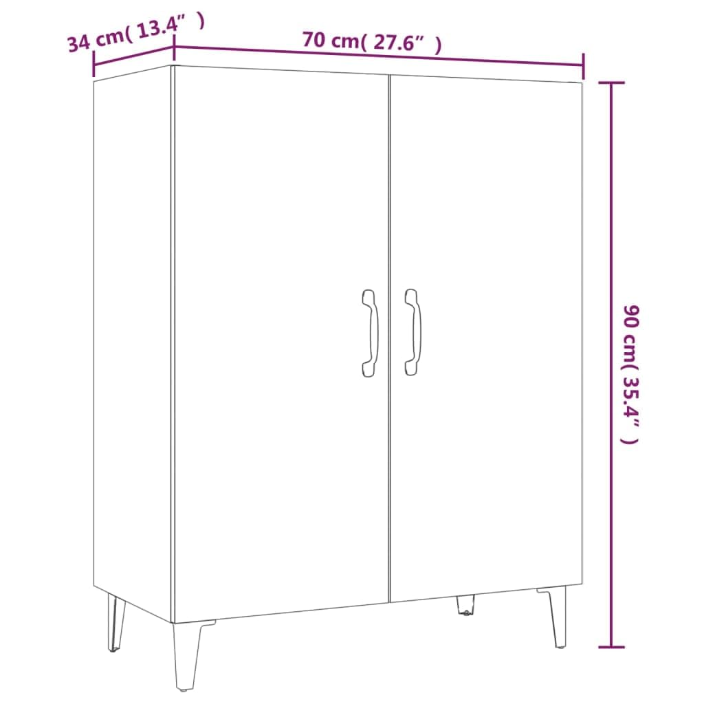 vidaXL Credenza Bianca 70x34x90 cm in Legno Multistrato