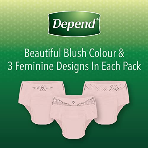 Depend Fit-Flex Adult Incontinence Underwear For Women, Disposable, Maximum Absorbency, Extra-Large, Blush, 15 Count #TOP1