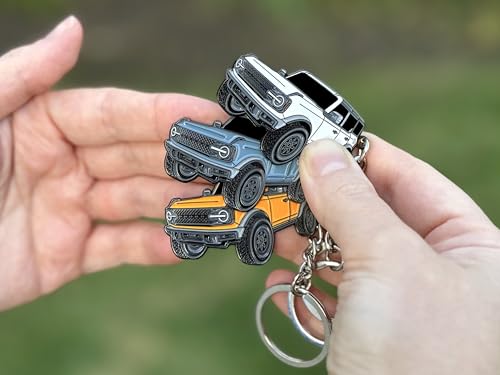 FOUR WHEEL BEAST Bronco Keychain Accessories 4 door key chain Fob Cover Cool Mods compatible with Ford Bronco 2021 2022 2023