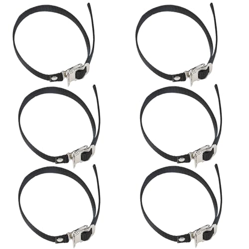 6 Stück Fahrrad Pedalriemen, Fahrrad Pedale Clips, Adjustable Bicycle Pedal Strap, Zehenclips Riemen mit Klemmschloss, Bike Pedal Straps Schwarz für Übung Spin Bike und Outdoor-Fahrräder (50CM) 6 Stück Fahrrad Pedalriemen, Fahrrad Pedale Clips, Adjustable Bicycle Pedal Strap, Zehenclips Riemen mit Klemmschloss, Bike Pedal Straps Schwarz für Übung Spin Bike und Outdoor-Fahrräder (50CM)