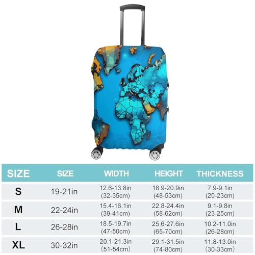 World Map Luggage Cover Elastic Suitcase Protector Case Anti-Scratch Washable Baggage Covers Protector For Traveling, Aircraft Consignment S2