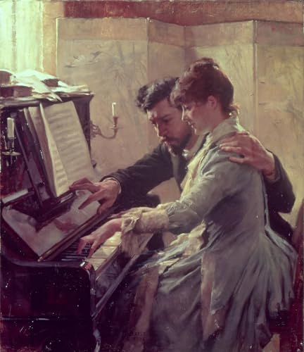 Impression au Piano Albert Edelfelt Affiche Toile Décoration Maison