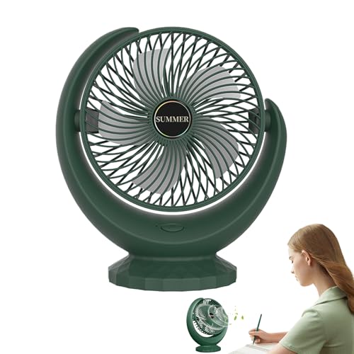 Ventilador de viajes, ventilador portátil - Ventilador de campamento recargable portátil - Pequeño dispositivo personal de enfriamiento tranquilo con 3 oficinas de escritorio de mesa para acampar al a