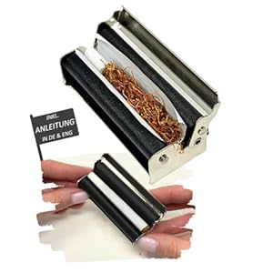 EKNA Draaibank sigaretten, 70 mm, zilver, tabak-draaimachine, sigarettenrolmachine voor 6 mm en 8 mm filter, perfecte ondersteuning voor het draaien (kort papier)