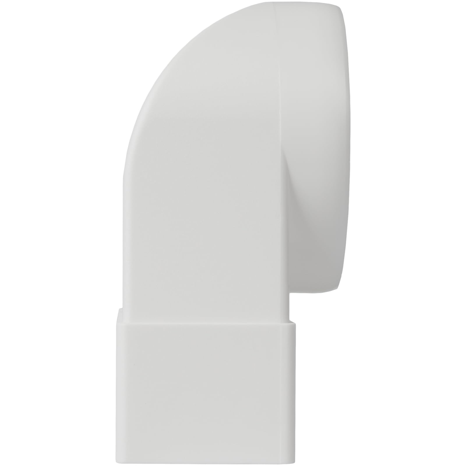 Vent Systems 220 x 55 mm do Ø 100 mm, adapter kątowy 90° – białe tworzywo sztuczne łącznik rurowy prostokątny do okrągłego – odporny na wysokie temperatury, hermetyczne przejście do kuchni, łazienki