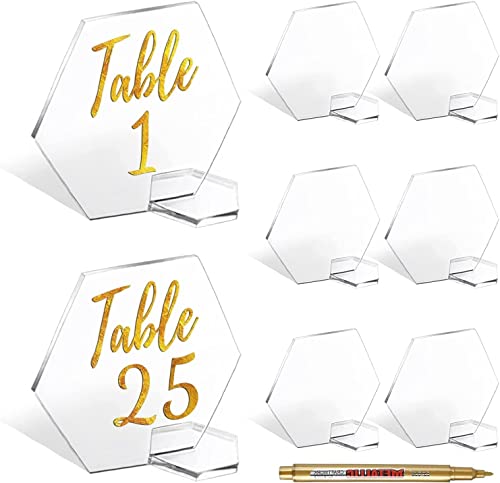 Beeveer Tischnummern Acryl Mit Ständer - 20 Stück Für Hochzeit & Events