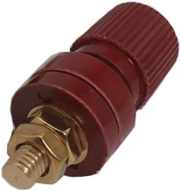 【3-1PCS】M6 Terminals Brass Posts Terminal Blocks Type 333 Thread Screw Red and Black 6mm(Red,MALE INSERT_3PCS_1P)