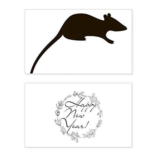Tarjeta conmemorativa de año nuevo Black Mouse para decorar tu mesa y regalar buenos deseos