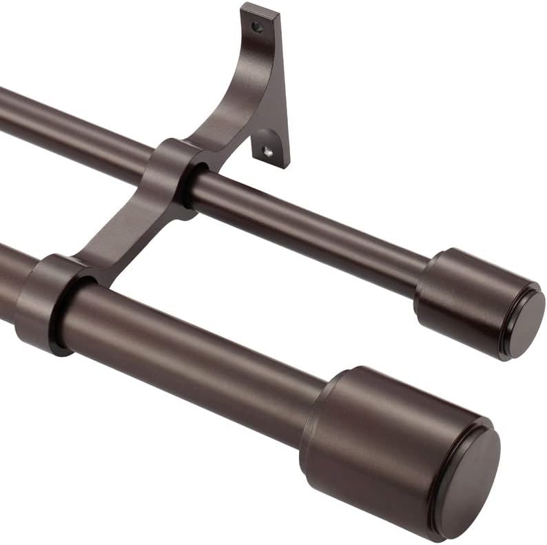 Double Curtain Rods 72144", Bronze Double Curtain Rods