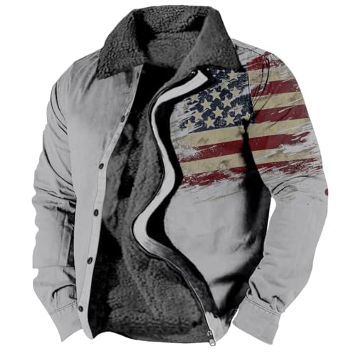 ZOCAVIA Mens Western Aztec Fleece Jackets Fashion Casual Vintage