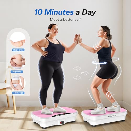 Image of MERACH Vibration Plate Exercise Machine, Vibration Plate for Lymphatic Drainage Weight Loss, Vibrating Plate Exercise Machine with Bluetooth and LED Display, Workout Equipment for Women Men Home