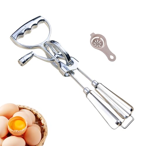 Comparison: Best Rotary Egg Beater 10 Egg Beaters Hand Crank Stainless Steel Egg Beater With Rotary Action & Egg Yolk Separator