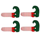 TOKIDNY 4 Stück Stuhlfußschoner aus Filz Tischfußüberzüge für Weihnachtsdekoration Geräuschdämpfend Bodenschonend Festliche Möbelbeinschoner