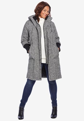 Woman Within Plus Size Rib-Knit Trim Wool Coat3