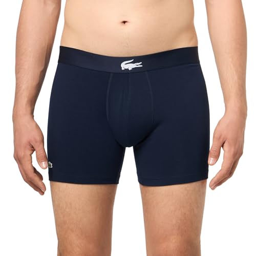 Lacoste Men's Cotton Stretch Big Croc Print Boxer Briefs, 3-Pack, Gypsy Blue/Light Blue/Navy Blue, X-Large2