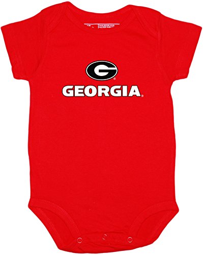 Creative Knitwear Georgia Newborn Baby Clothes, Bulldog, Boy and Girl College Bodysuit,Georgia - Circle G - Red,3 - 6 Months