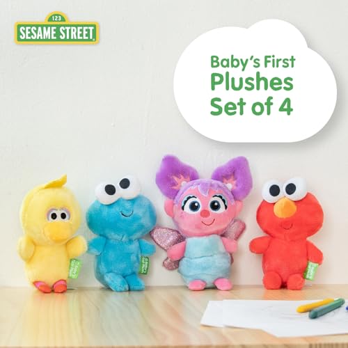 Image of Kids Preferred Sesame Street Baby's First Cuteeze 4-Piece Set, Elmo, Cookie Monster, Abby Cadabby, & Big Bird Plushes