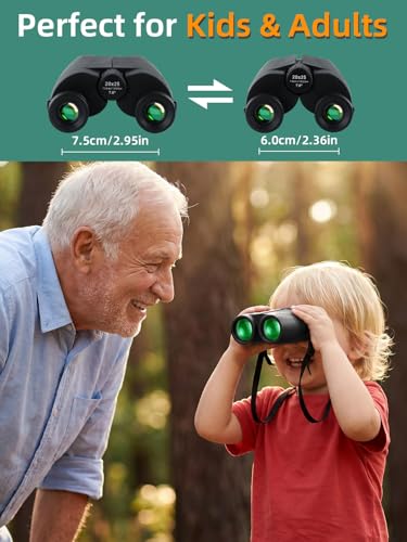 Binoculares compactos 20x25 para adultos y niños miniatura 5