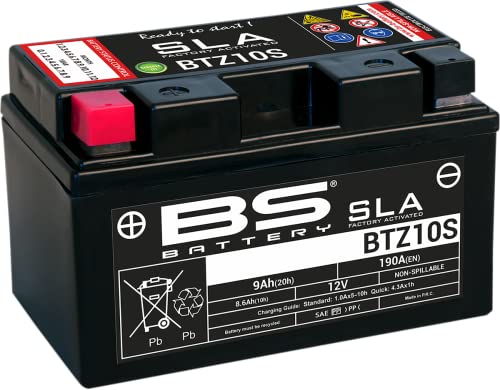 BS Battery 300636 BTZ10S AGM SLA Batterie de Moto Noir